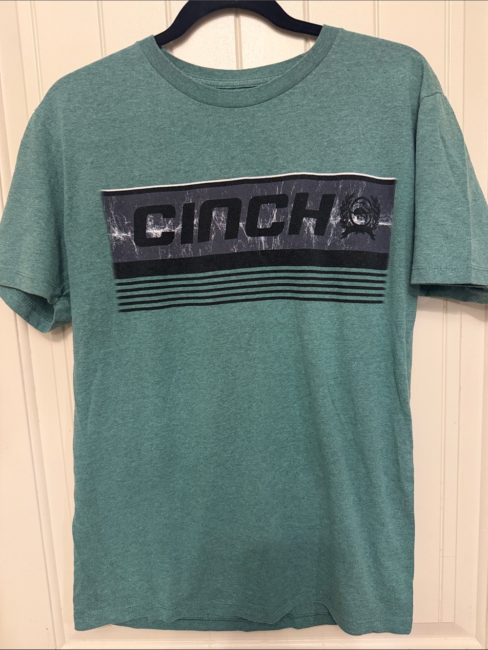 Cinch Heather Seafoam Green Short Sleeve Logo Tee